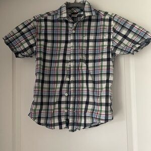 Gymboree Kids Blue and Green Plaid Button Down Shirt